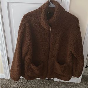 teddy bear zip up jacket